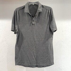 LuLuLemon, men's **small,  short sleeved grey polo shirt EUC.